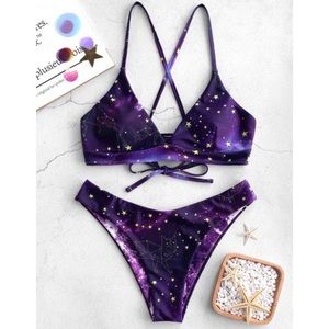 Galaxy, tie dye reversible bikini - size M
